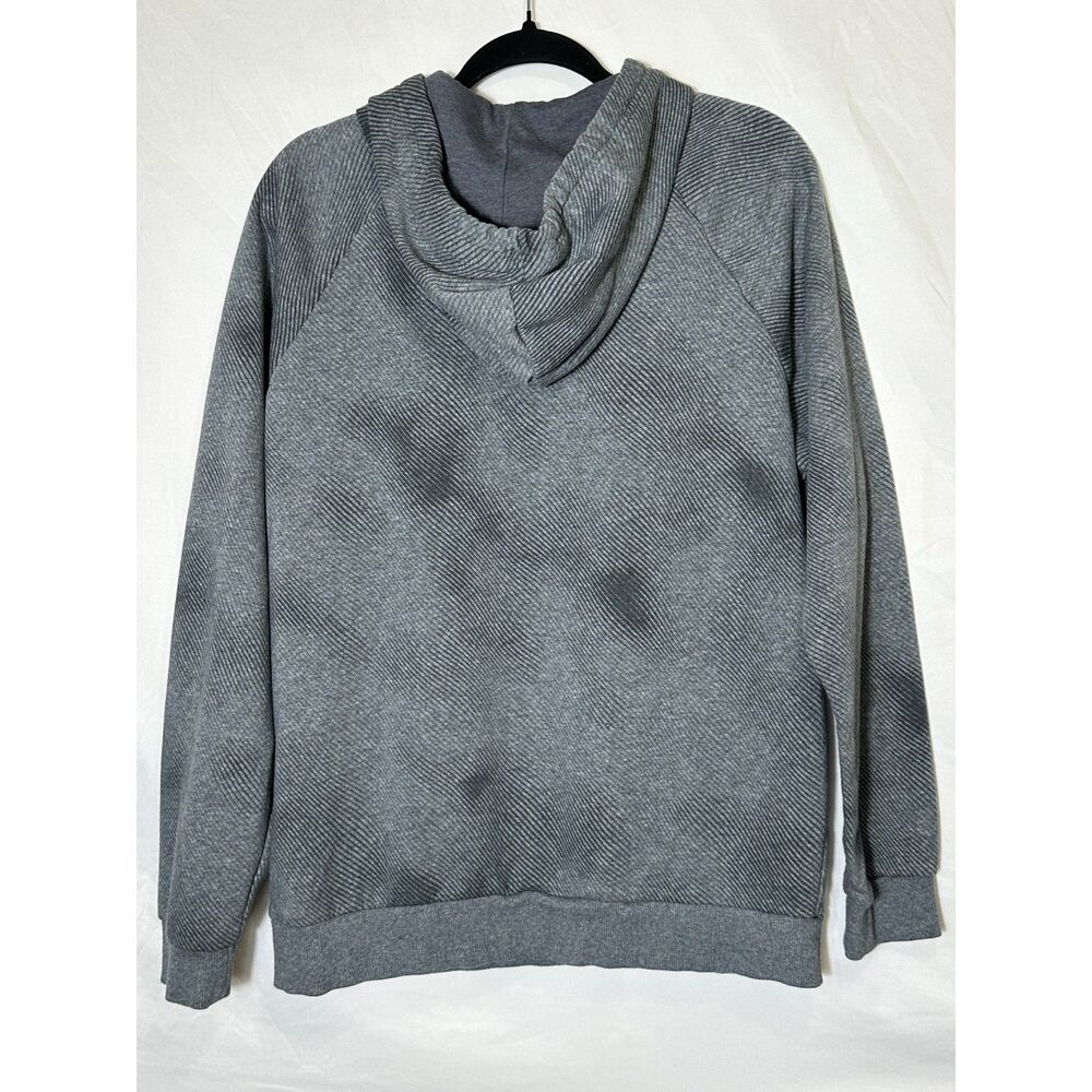 Under Armour Men's Rival Fleece Printed Hoodie Size M Gray Horizontal Stripe - Picture 3 of 4